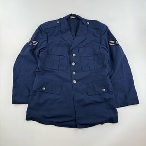 Vintage USAF Air Force Jacket Mens 42S Blue Uniform Coat Sergeant Rank 1980s